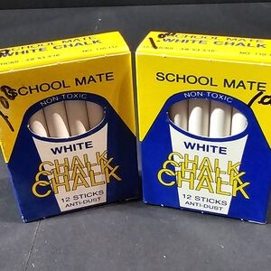 Vintage School Mate White Non Toxic Chalk 2 Boxes New In Box